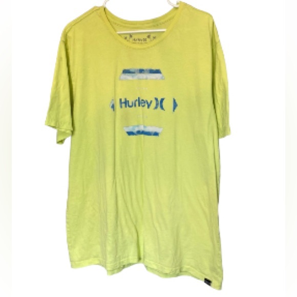 HURLEY Everyday Washed Short Sleeve Graphic Tshirt Yellow Lime Green Mens XL - Picture 2 of 12